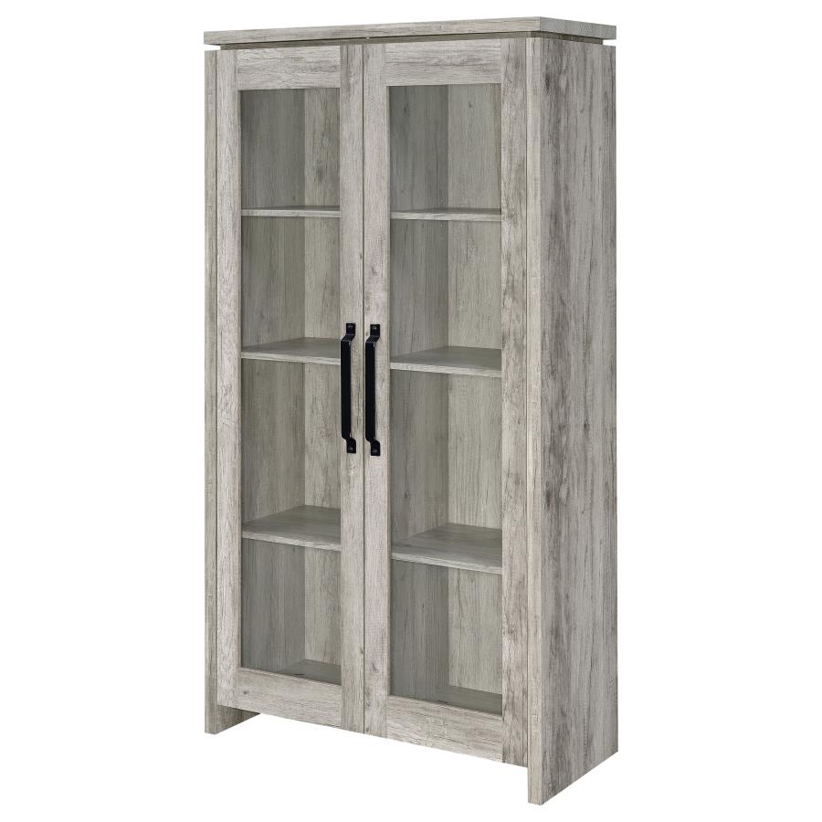 Alejo 2-door Engineered Wood Tall Cabinet Grey Driftwood-5