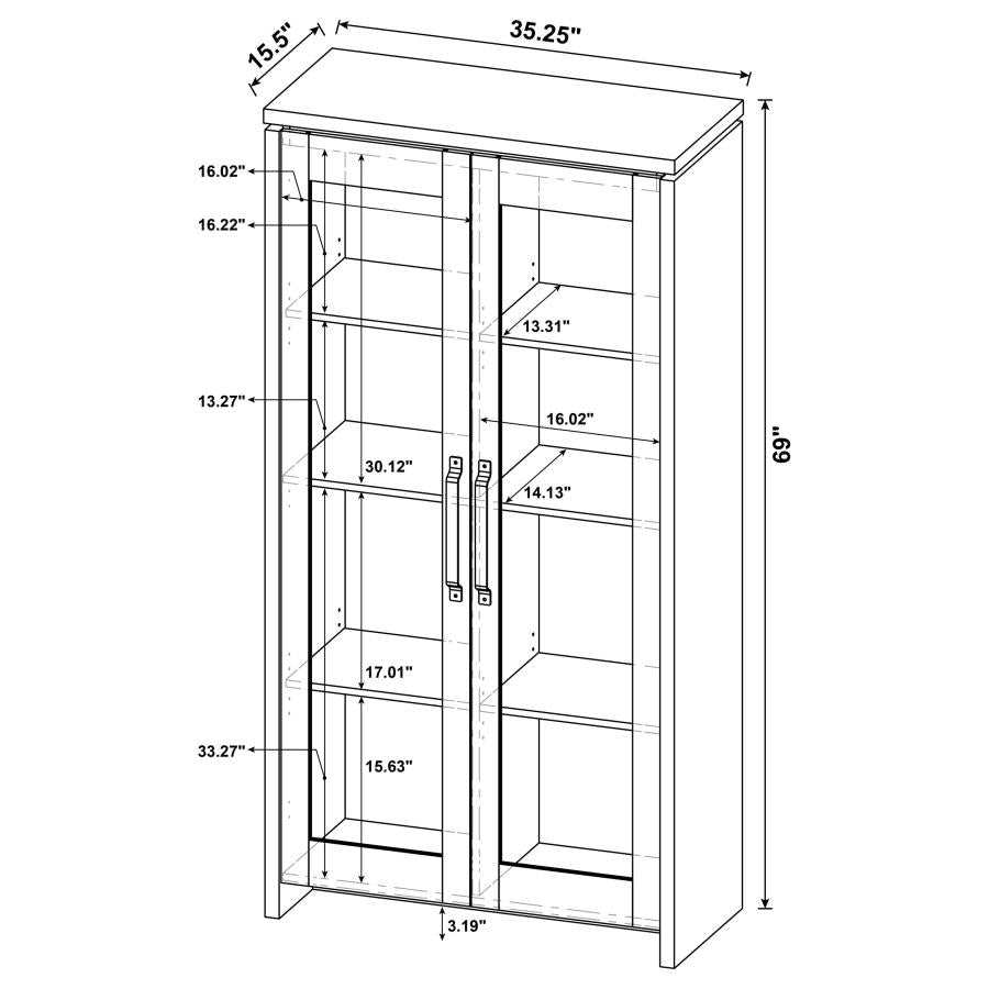 Alejo 2-door Engineered Wood Tall Cabinet Grey Driftwood-10