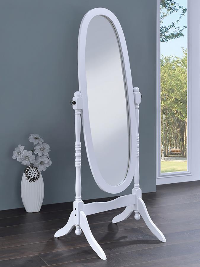 Foyet Wood Adjustable Full Length Cheval Mirror White-zoom-