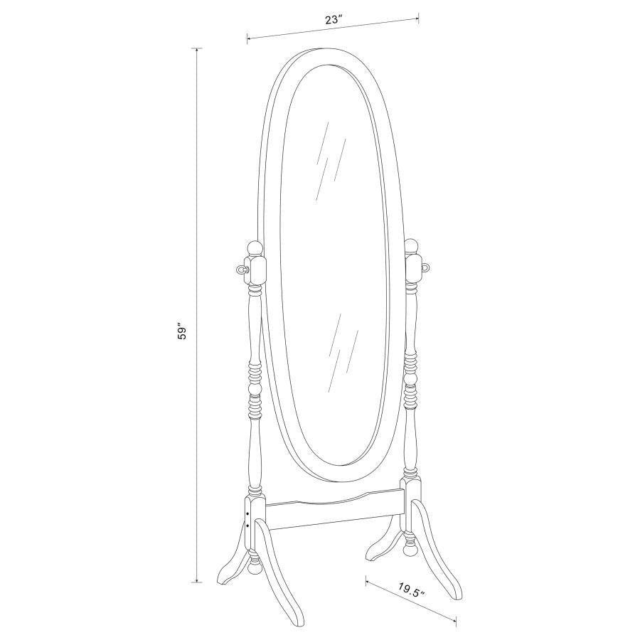 Foyet Wood Adjustable Full Length Cheval Mirror White-8
