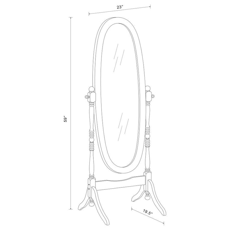 Foyet Wood Adjustable Full Length Cheval Mirror White-zoom-