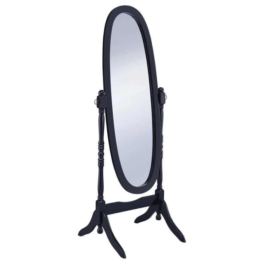 Foyet Wood Adjustable Full Length Cheval Mirror Black-zoom-1