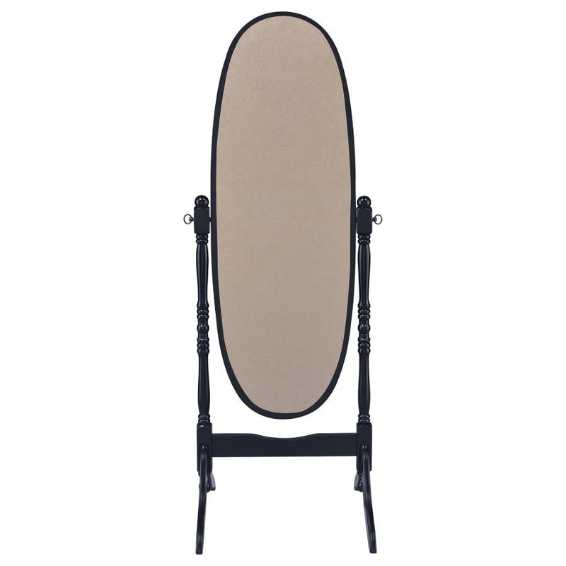 Foyet Wood Adjustable Full Length Cheval Mirror Black-zoom-