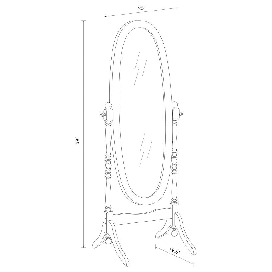 Foyet Wood Adjustable Full Length Cheval Mirror Black-9