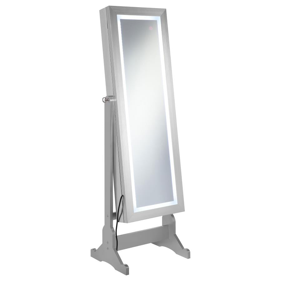 Moore Cheval Mirror with Jewelry Storage Silver-zoom-4