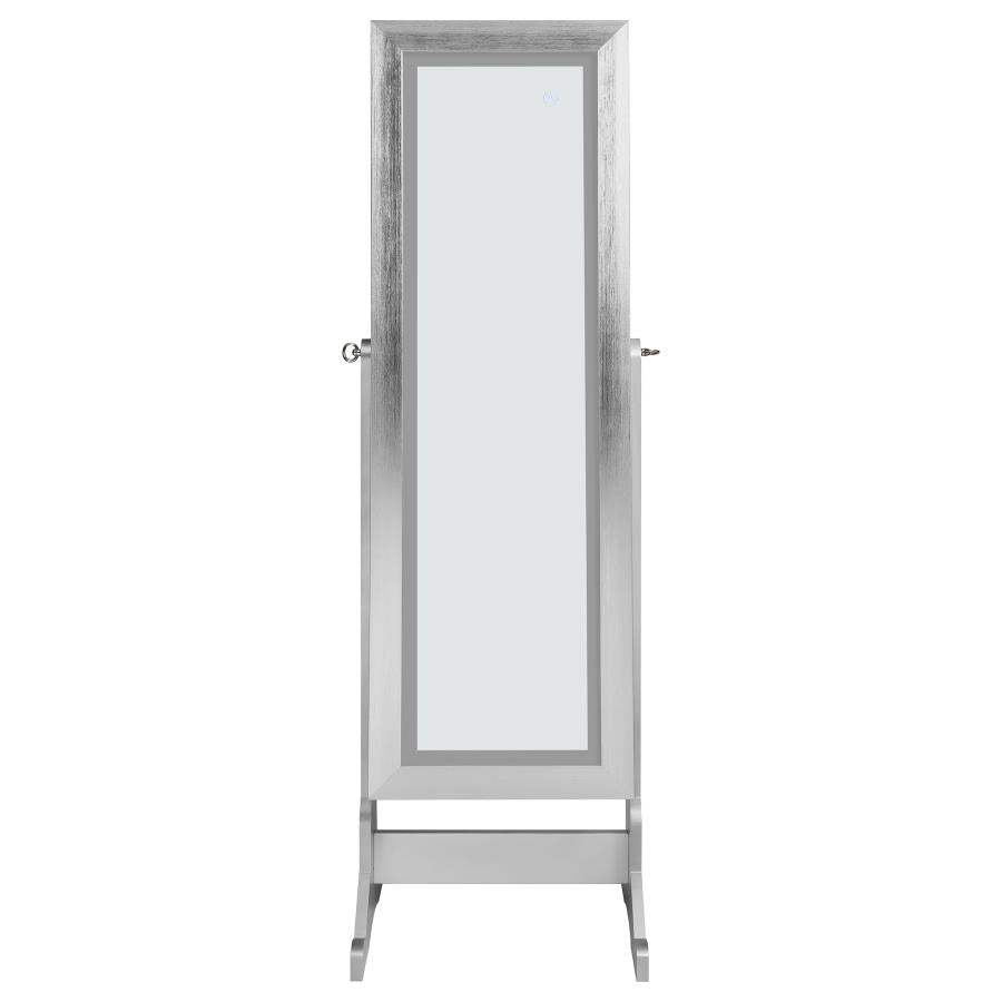 Moore Cheval Mirror with Jewelry Storage Silver-5