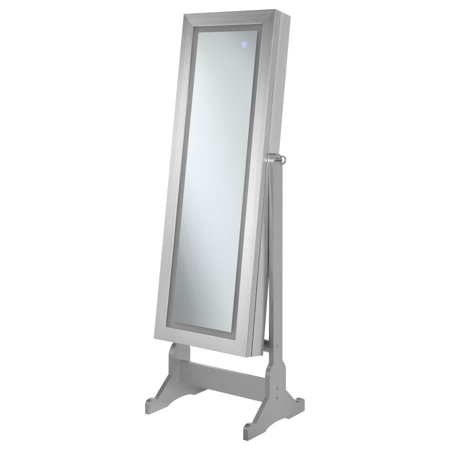 Moore Cheval Mirror with Jewelry Storage Silver-zoom-6