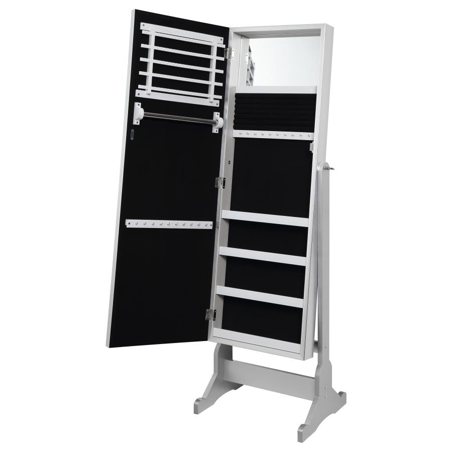 Moore Cheval Mirror with Jewelry Storage Silver-zoom-7