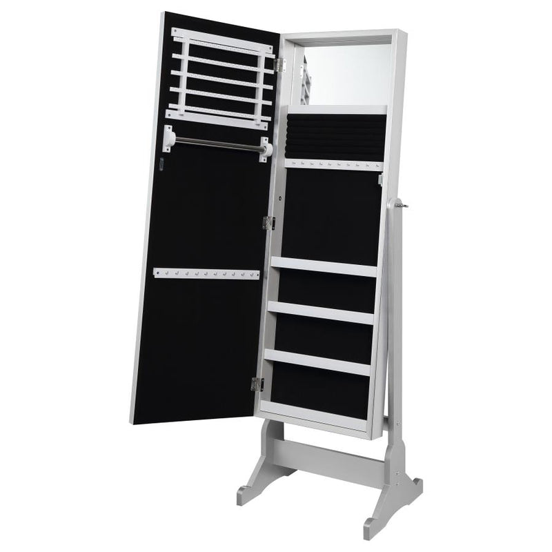 Moore Cheval Mirror with Jewelry Storage Silver-zoom-