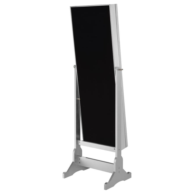 Moore Cheval Mirror with Jewelry Storage Silver-zoom-