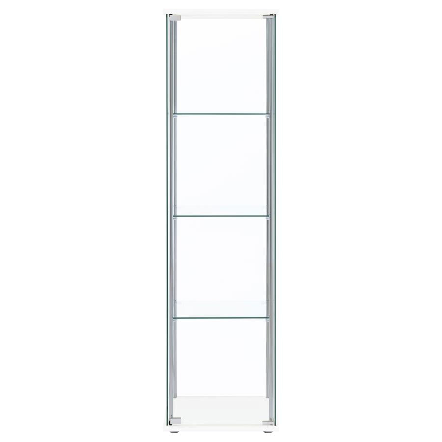 Bellatrix 3-shelf Clear Glass Curio Cabinet White-zoom-3