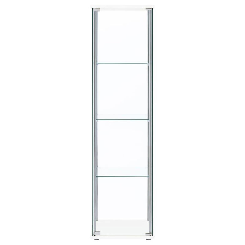 Bellatrix 3-shelf Clear Glass Curio Cabinet White-zoom-