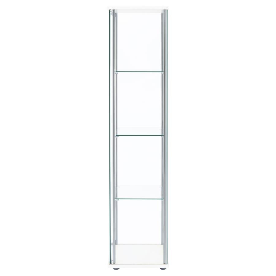 Bellatrix 3-shelf Clear Glass Curio Cabinet White-5