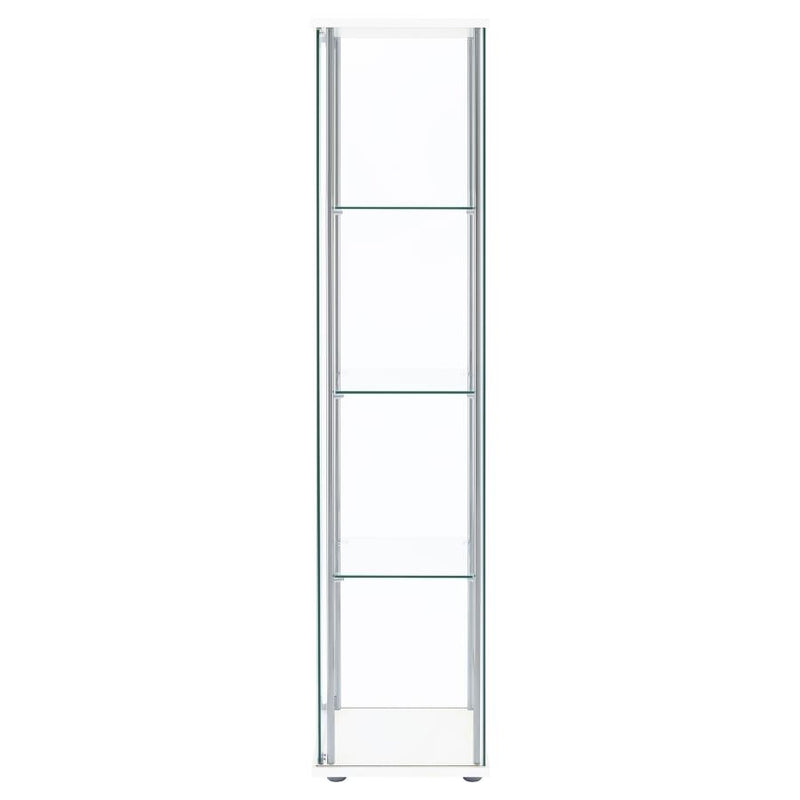 Bellatrix 3-shelf Clear Glass Curio Cabinet White-zoom-