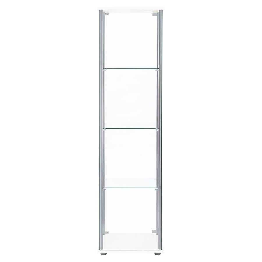 Bellatrix 3-shelf Clear Glass Curio Cabinet White-zoom-7