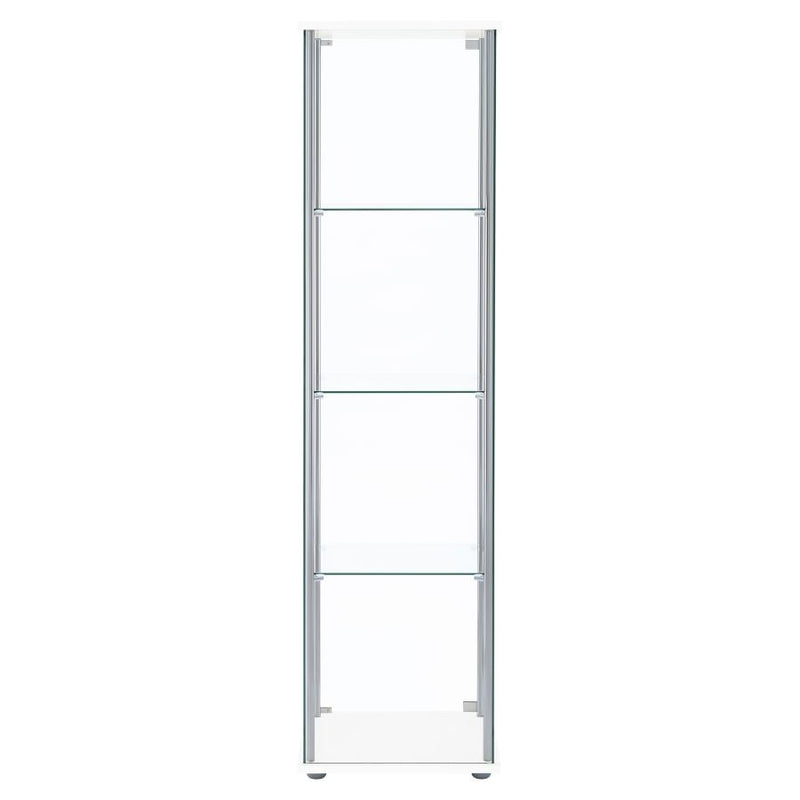 Bellatrix 3-shelf Clear Glass Curio Cabinet White-zoom-
