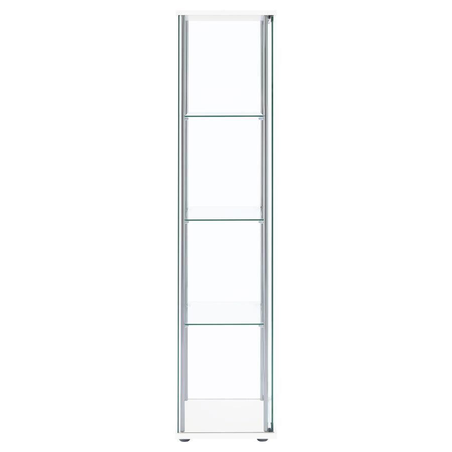 Bellatrix 3-shelf Clear Glass Curio Cabinet White-zoom-9