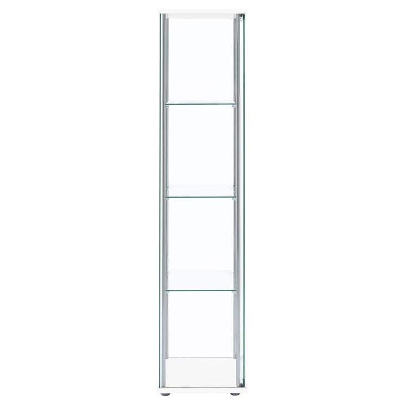 Bellatrix 3-shelf Clear Glass Curio Cabinet White-zoom-