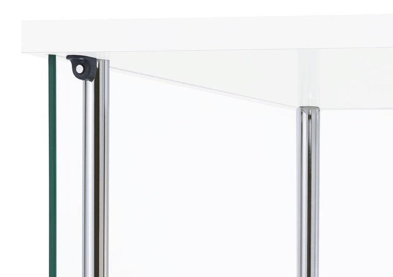 Bellatrix 3-shelf Clear Glass Curio Cabinet White-zoom-