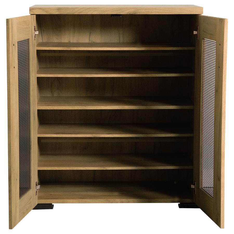 Bristol 6-shelf Engineered Wood Shoe Cabinet Golden Oak-4