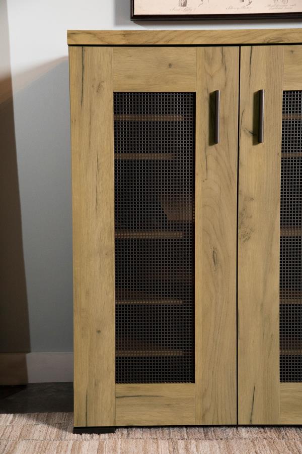 Bristol 6-shelf Engineered Wood Shoe Cabinet Golden Oak-9