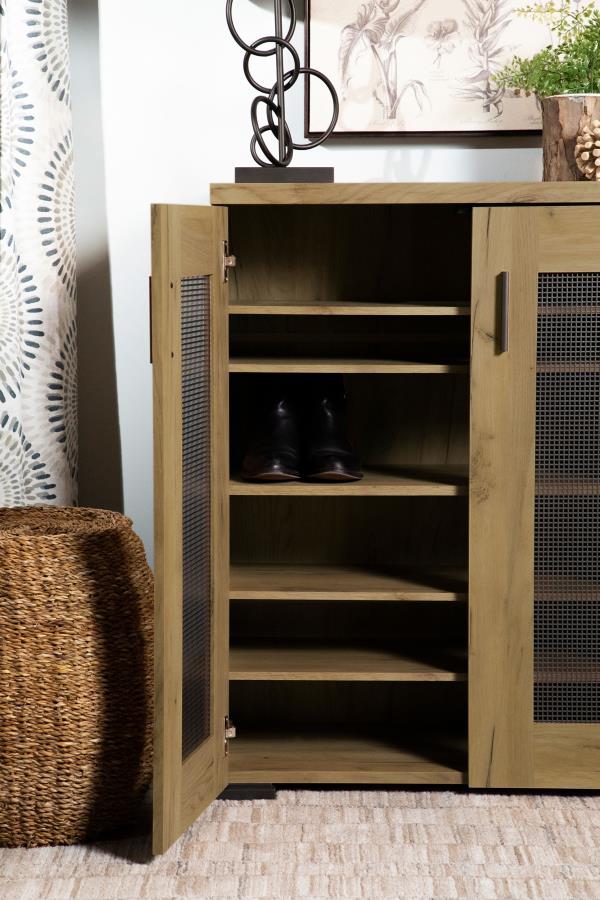 Bristol 6-shelf Engineered Wood Shoe Cabinet Golden Oak-zoom-