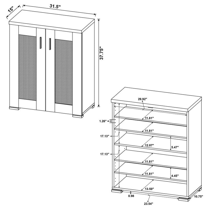 Bristol 6-shelf Engineered Wood Shoe Cabinet Golden Oak-zoom-