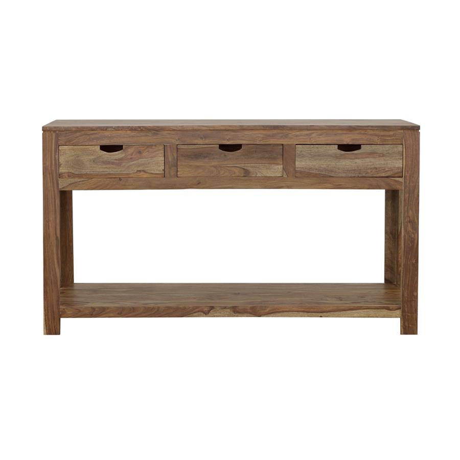Esther 3-drawer Wood Console Table Natural Sheesham-zoom-2