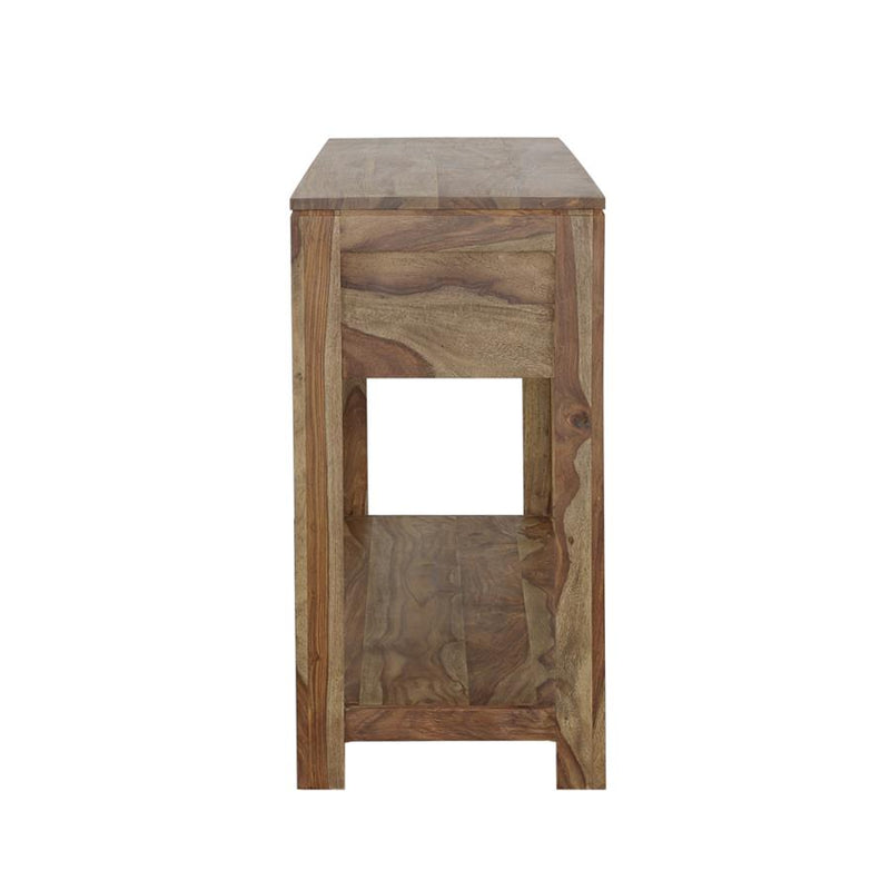 Esther 3-drawer Wood Console Table Natural Sheesham-zoom-