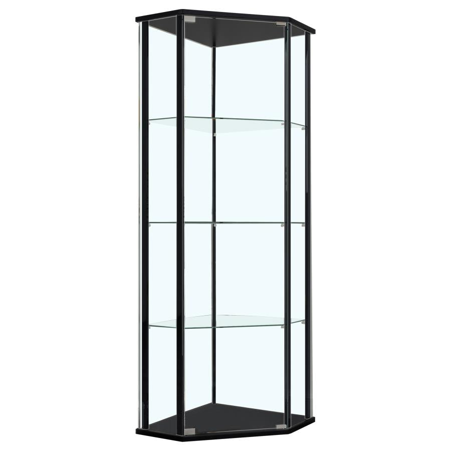 Zenobia 4-shelf Curio Cabinet Display Case Black-1