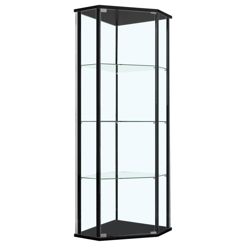 Zenobia 4-shelf Curio Cabinet Display Case Black-zoom-