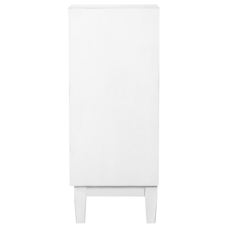 Gambon 2-door Wood Honeycomb Pattern Accent Cabinet White-zoom-4