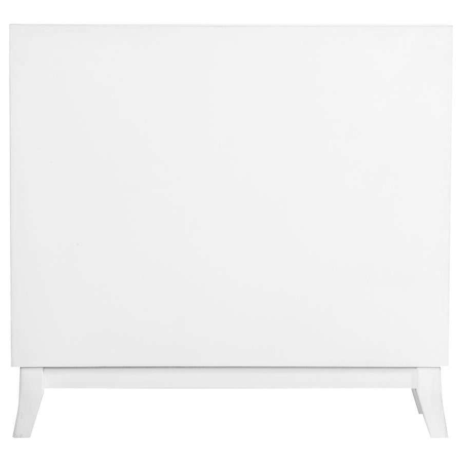 Gambon 2-door Wood Honeycomb Pattern Accent Cabinet White-5