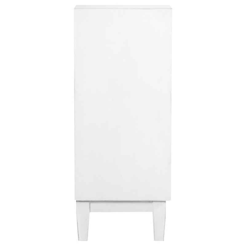Gambon 2-door Wood Honeycomb Pattern Accent Cabinet White-zoom-
