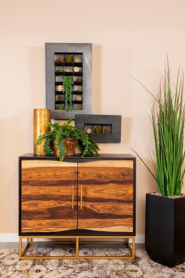 Zara 2-door 40-inch Wood Accent Storage Cabinet Black Walnut-zoom-
