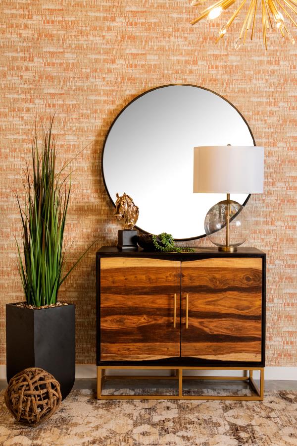 Zara 2-door 40-inch Wood Accent Storage Cabinet Black Walnut-zoom-