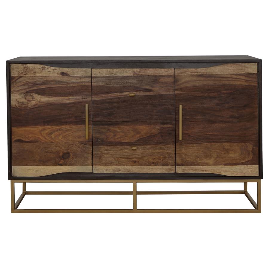 Zara 2-door 57-inch Wood Accent Storage Cabinet Black Walnut-3