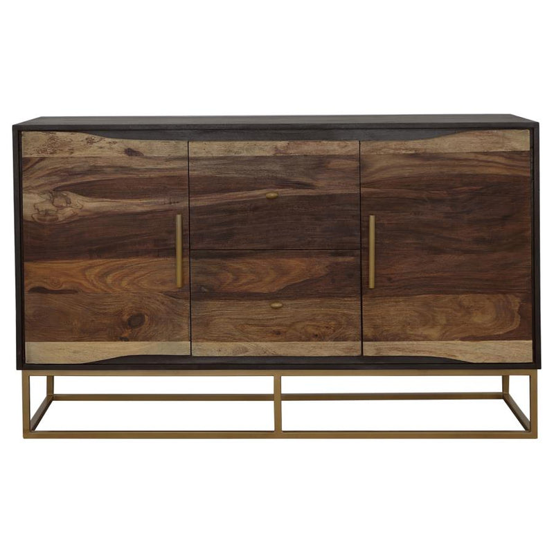 Zara 2-door 57-inch Wood Accent Storage Cabinet Black Walnut-zoom-