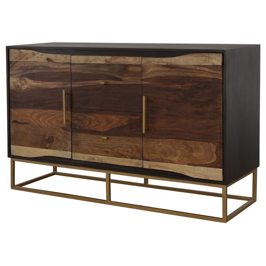 Zara 2-door 57-inch Wood Accent Storage Cabinet Black Walnut-5
