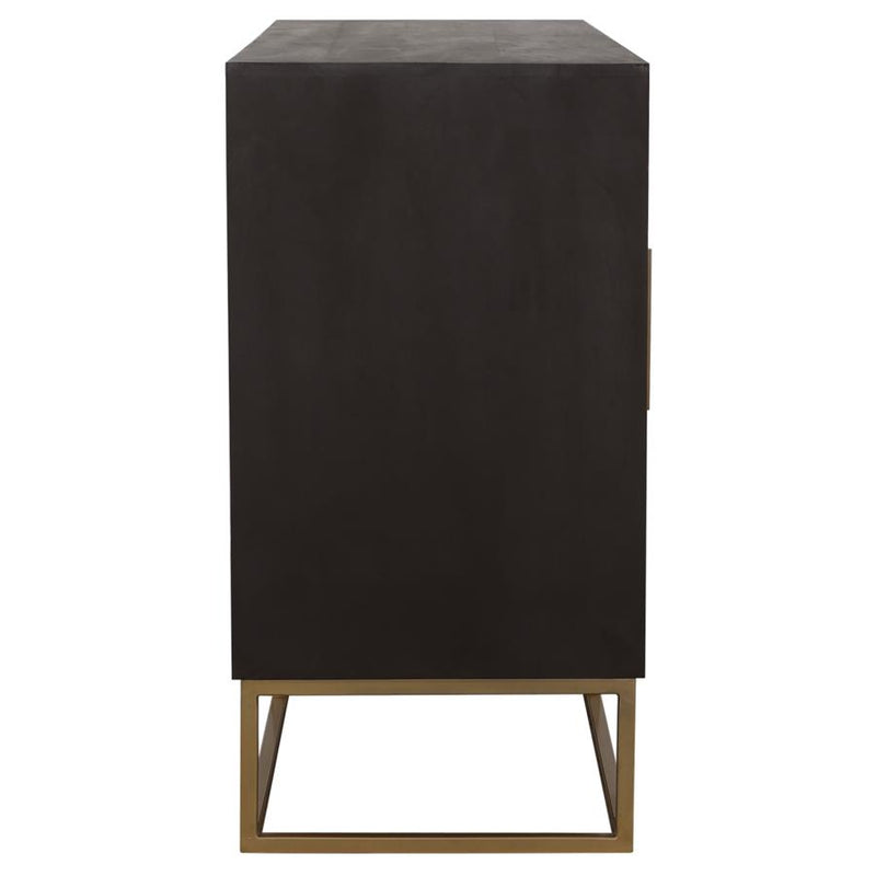 Zara 2-door 57-inch Wood Accent Storage Cabinet Black Walnut-zoom-