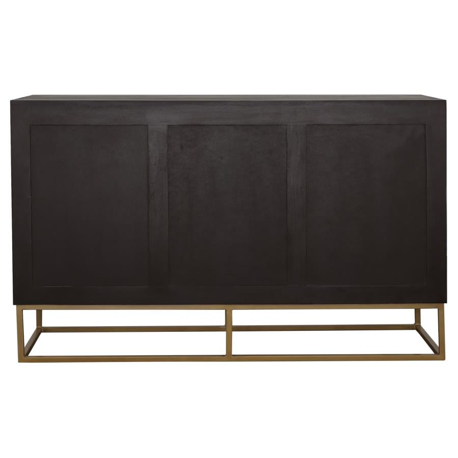 Zara 2-door 57-inch Wood Accent Storage Cabinet Black Walnut-7