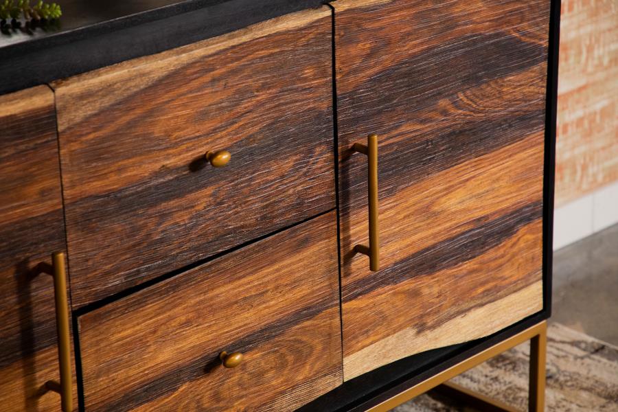 Zara 2-door 57-inch Wood Accent Storage Cabinet Black Walnut-zoom-10