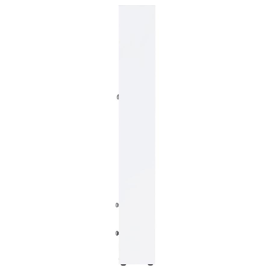 Hawthorne 4-shelf Glass Door Tall Cabinet with Drawers White-6