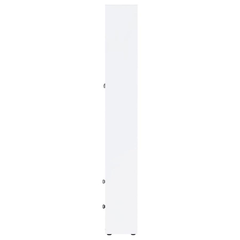 Hawthorne 4-shelf Glass Door Tall Cabinet with Drawers White-zoom-