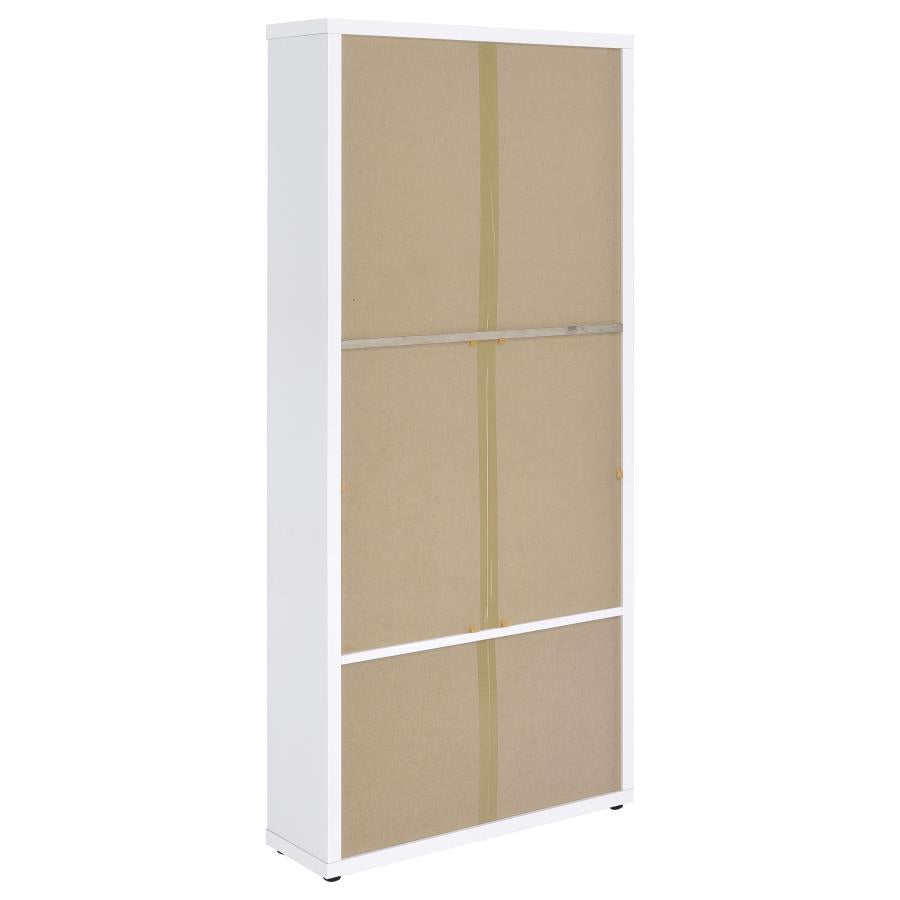 Hawthorne 4-shelf Glass Door Tall Cabinet with Drawers White-7