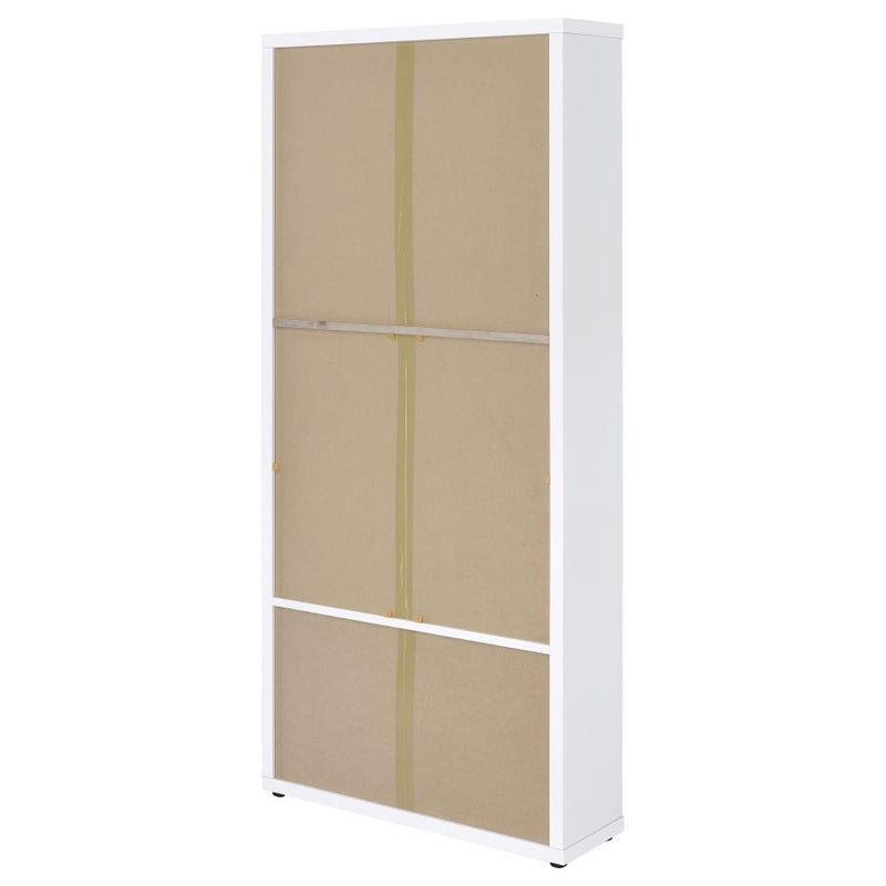 Hawthorne 4-shelf Glass Door Tall Cabinet with Drawers White-zoom-