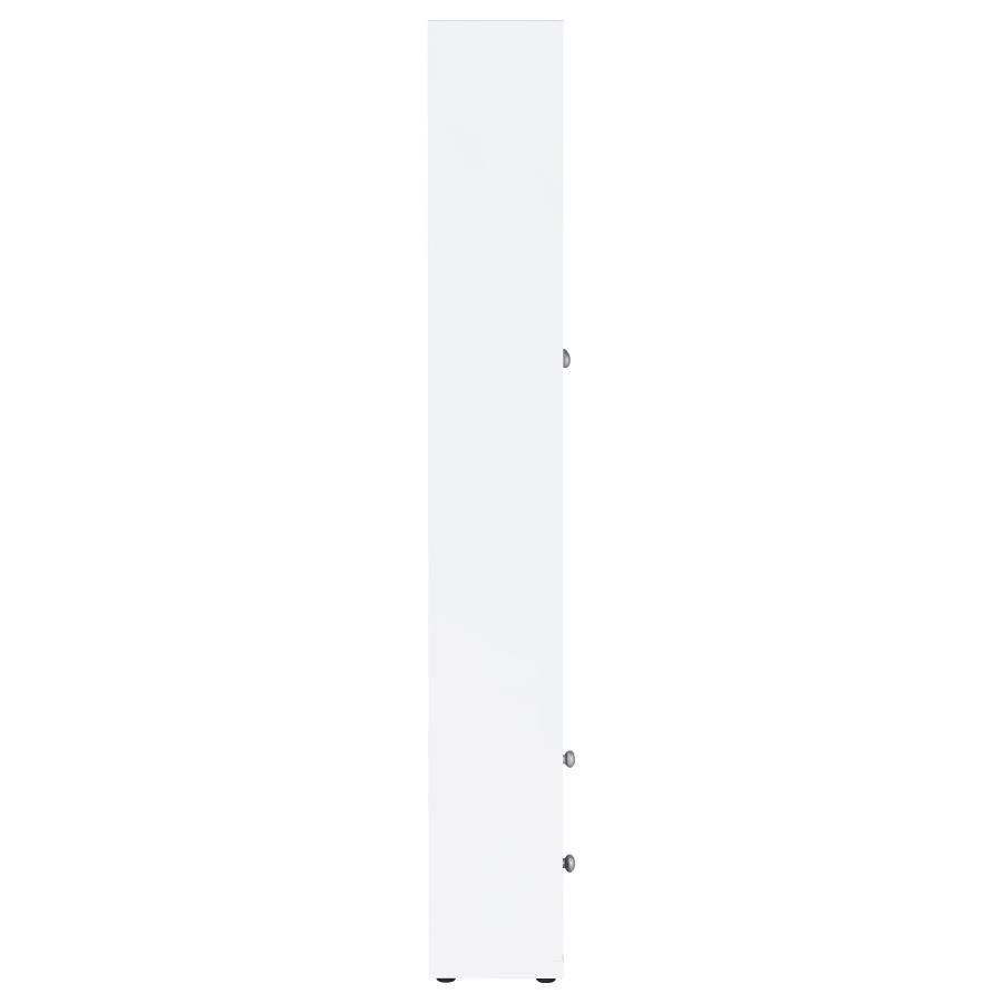 Hawthorne 4-shelf Glass Door Tall Cabinet with Drawers White-zoom-9