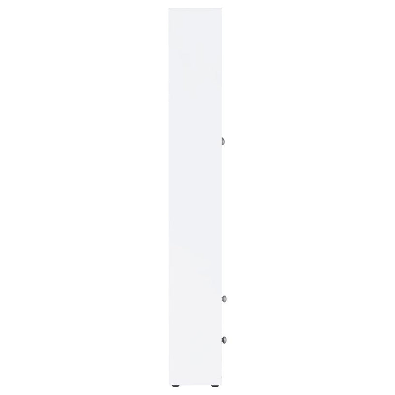 Hawthorne 4-shelf Glass Door Tall Cabinet with Drawers White-zoom-