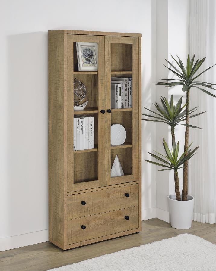 Hawthorne 4-shelf Glass Door Tall Cabinet with Drawers Mango-zoom-2
