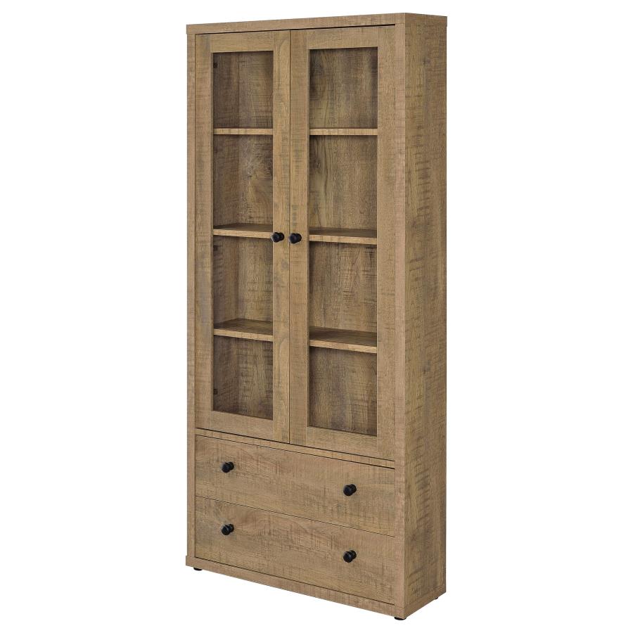 Hawthorne 4-shelf Glass Door Tall Cabinet with Drawers Mango-zoom-5